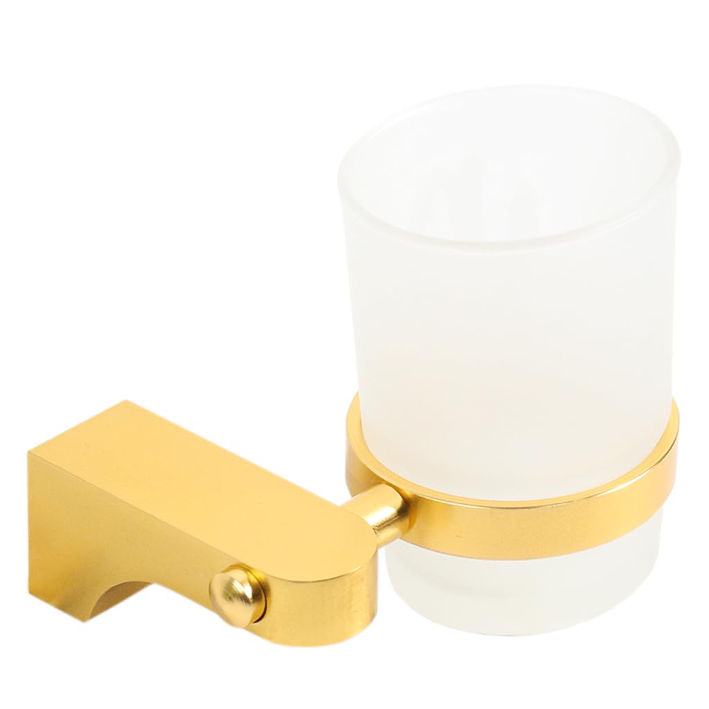 HASTHIP Aluminum Toothbrush Holder, Paste and Tumbler Holder with Cup for Bathroom Wash Basin Bathroom Accessories (Golden ) HASTHIP Aluminum Toothbrush Holder, Paste and Tumbler Holder with Cup for Bathroom Wash Basin Bathroom Accessories (Golden )